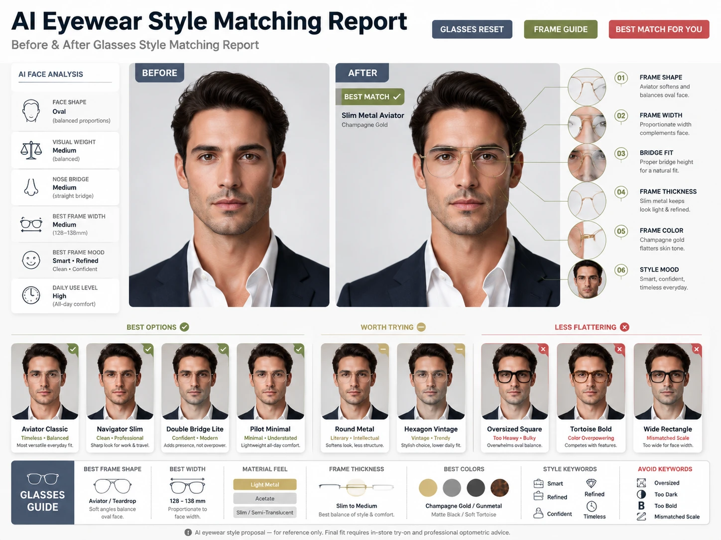 Glasses for Oval Face Shape — Most Frames Work, These Excel